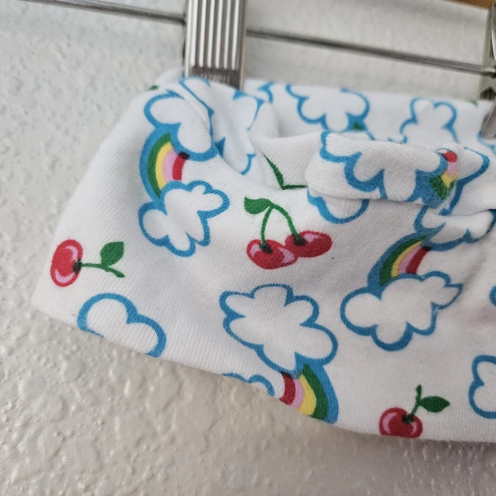 baby rainbows clouds and cherries 100% cotton hat indie